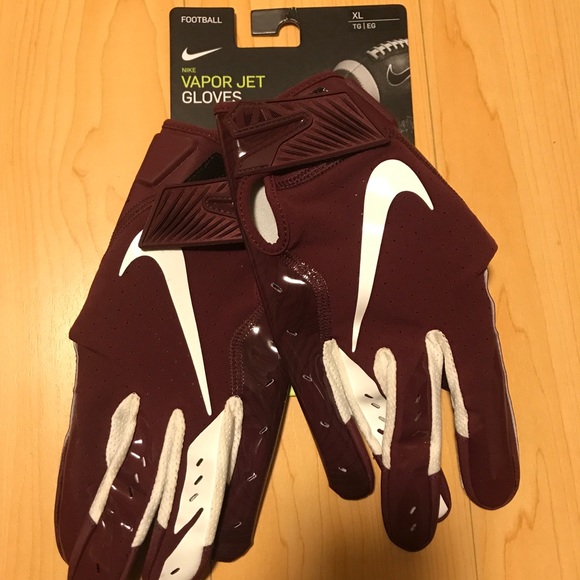 maroon nike football gloves